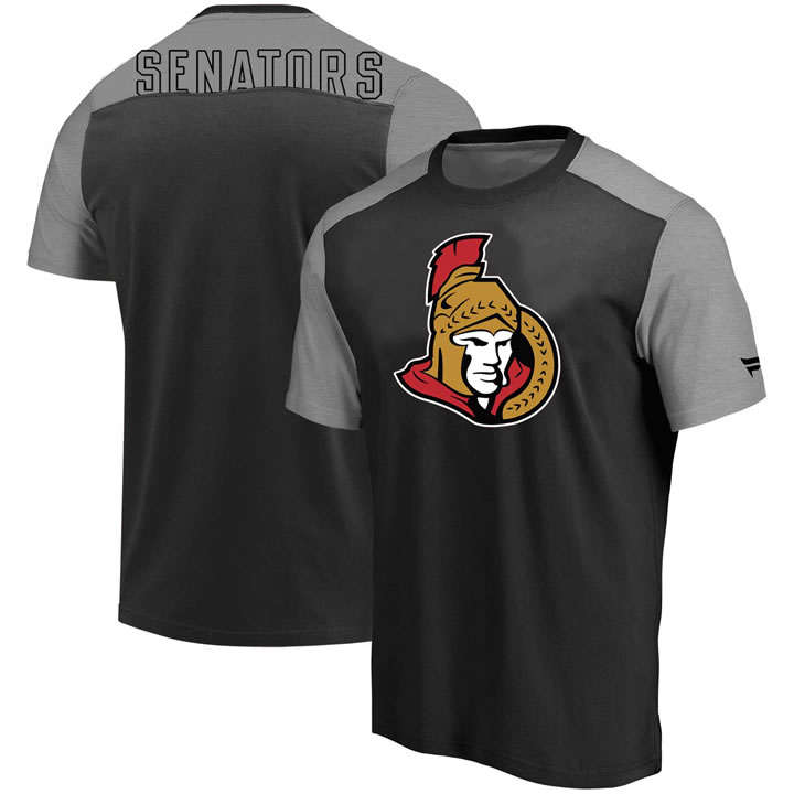 Ottawa Senators Fanatics Branded Iconic Blocked T-Shirt Black Heathered Gray,We sell and wholesale Ottawa Senators Fanatics Branded Iconic Blocked T-Shirt Black Heathered Gray on line form chian!